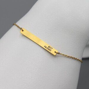 Jewelry bracelet bar Best Friend Friendship gold tone dainty minimalist new